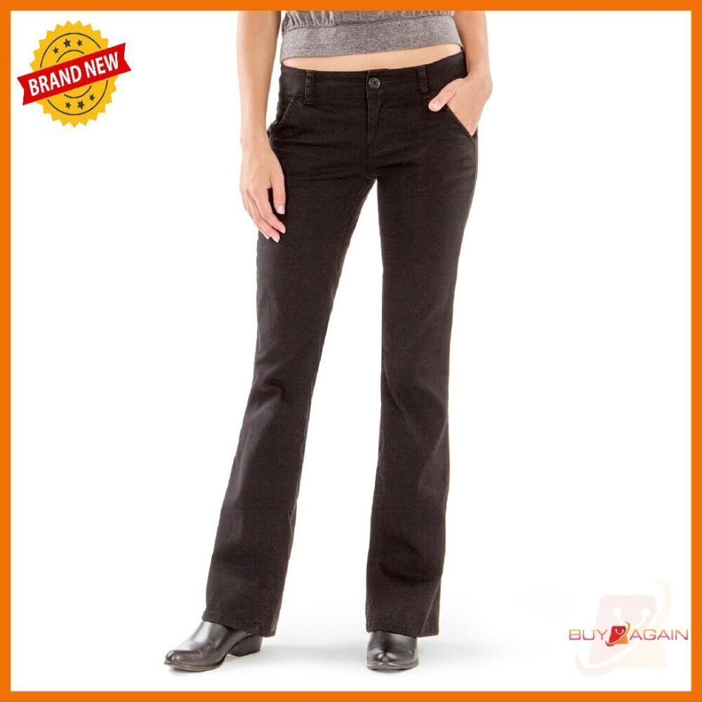 Size 0 Bootcut Pants with Pockets - Soft Twill Fabric for Uniform or Casual